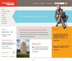 Fredrikson & Byron, P.A.'s Web Site image