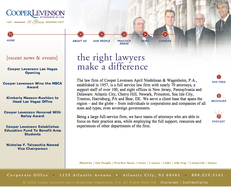 Cooper Levenson Website image