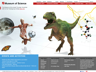 Museum of Science, Boston Web site image