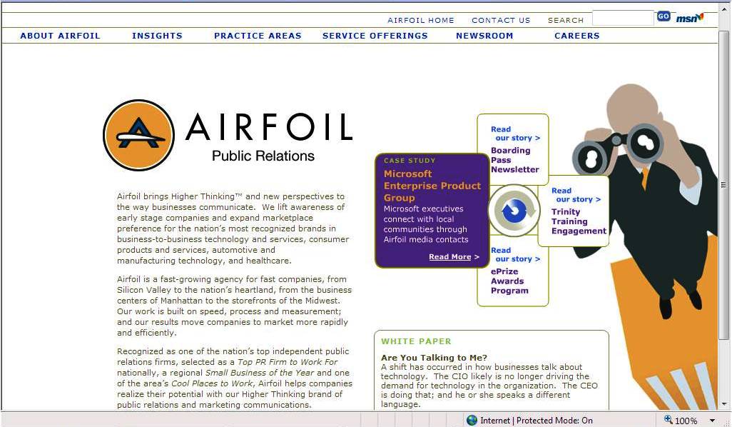 Airfoil Public Relations Website image