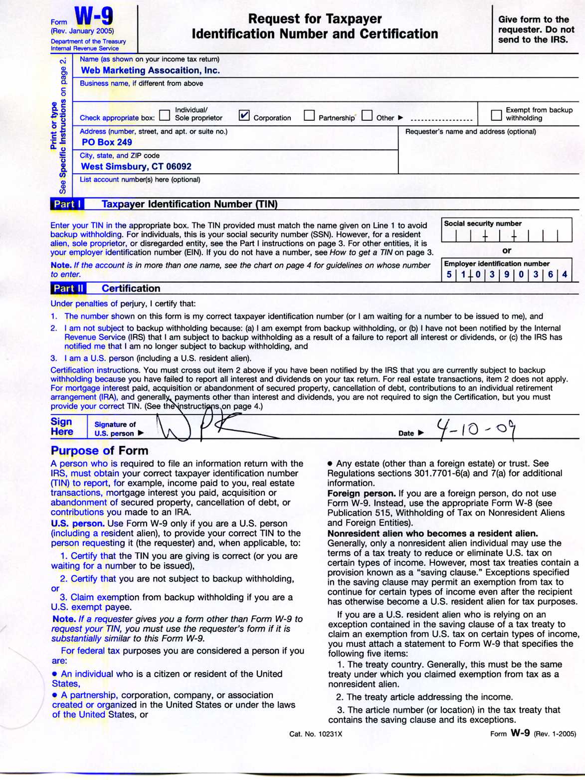 Download A W9 Tax Form brasilmetr