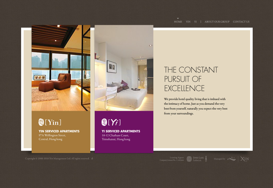 Xin Serviced Apartments Group Website image
