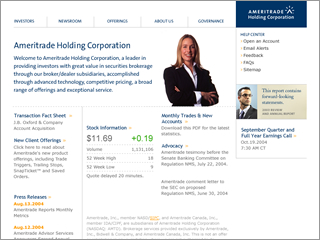 Ameritrade Holding Corporation Web Site image