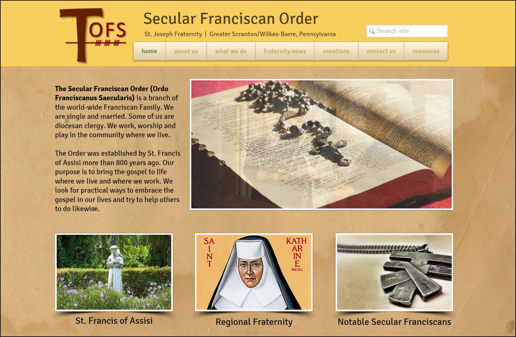 Secular Franciscan Order Local Website image