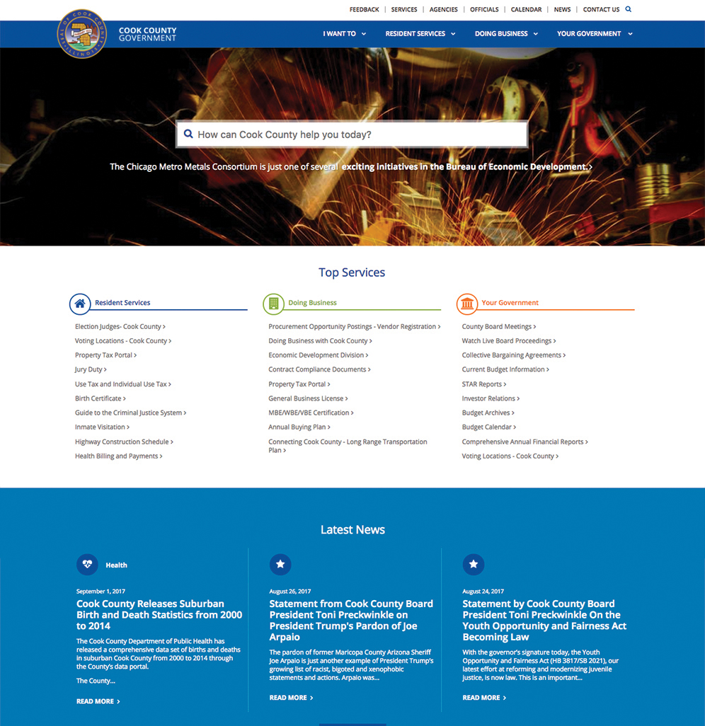Cook County Website Implementation, Branding, and Governance  image