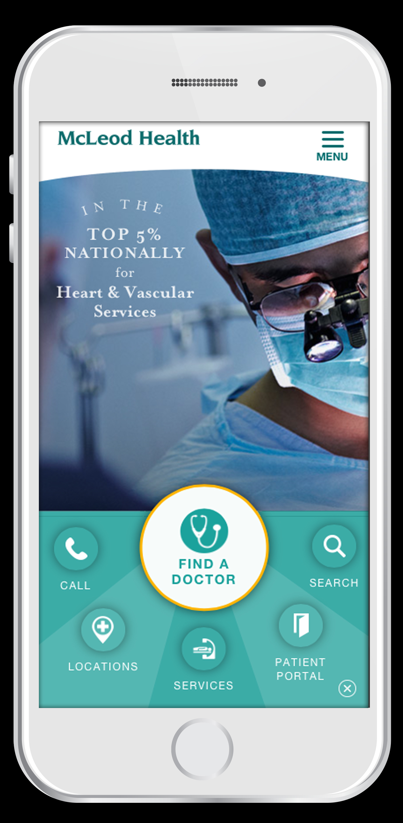 McLeod Health Mobile Website image