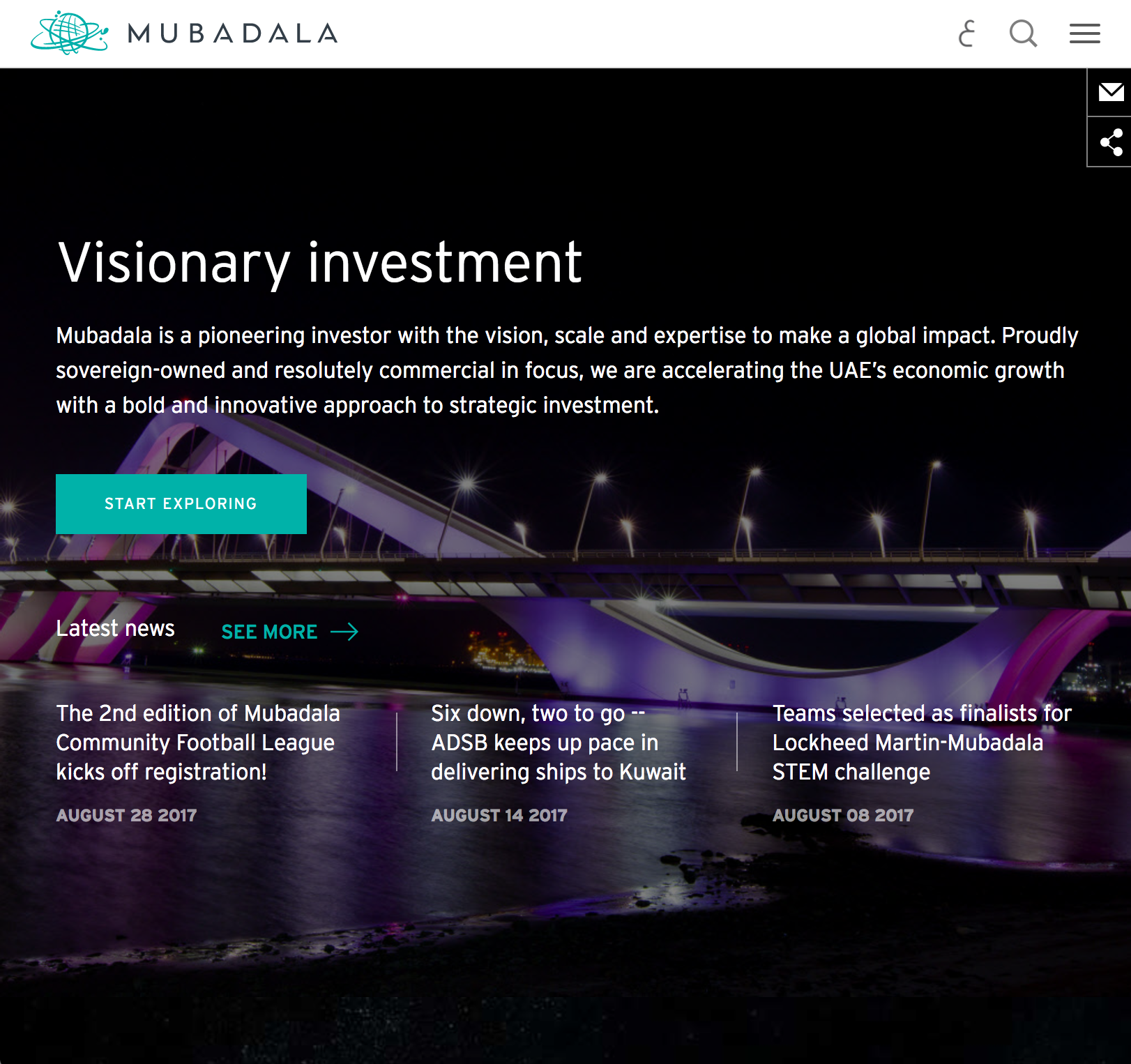 Mubadala Corporate Website image