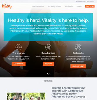 Vitality Group Website image