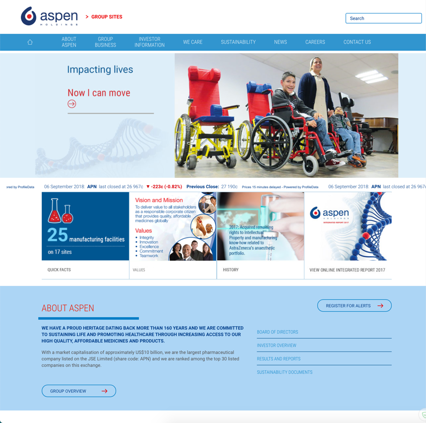 Aspen Group Website image