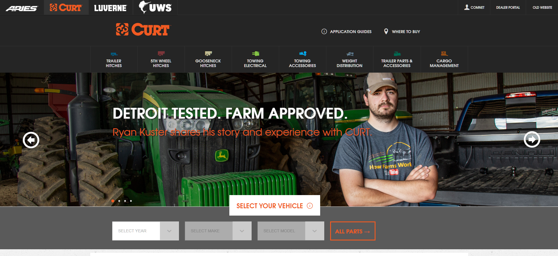 CURT Manufacturing Website image