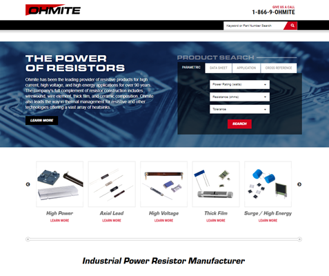 Ohmite Mfg Co Website image