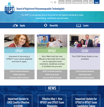 Board of Registered Polysomnographic Technologists Website Redesign image