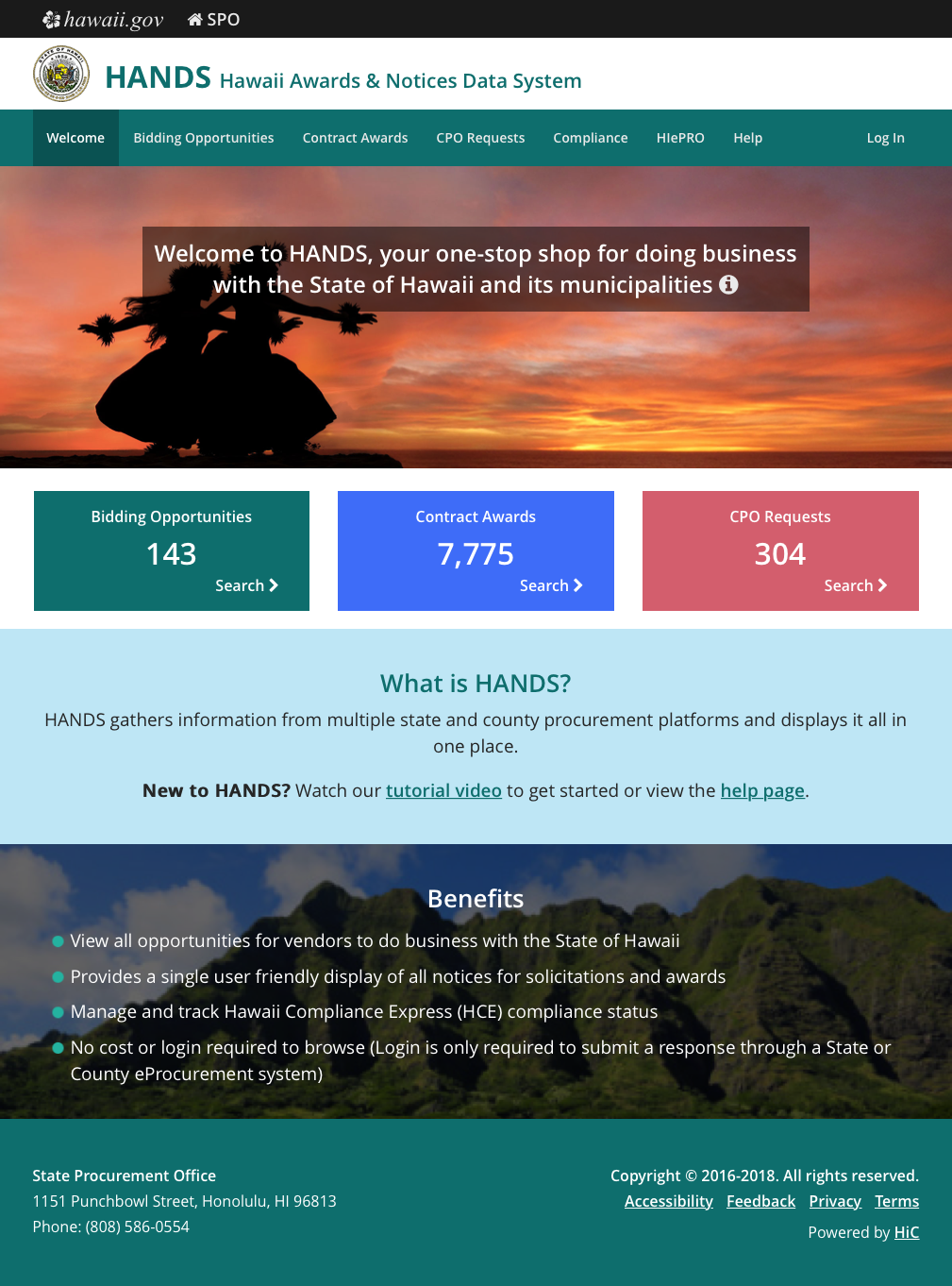 Hawaii Awards & Notices Data System (HANDS) image