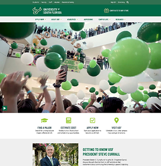 University of South Florida Main Website Redesign image