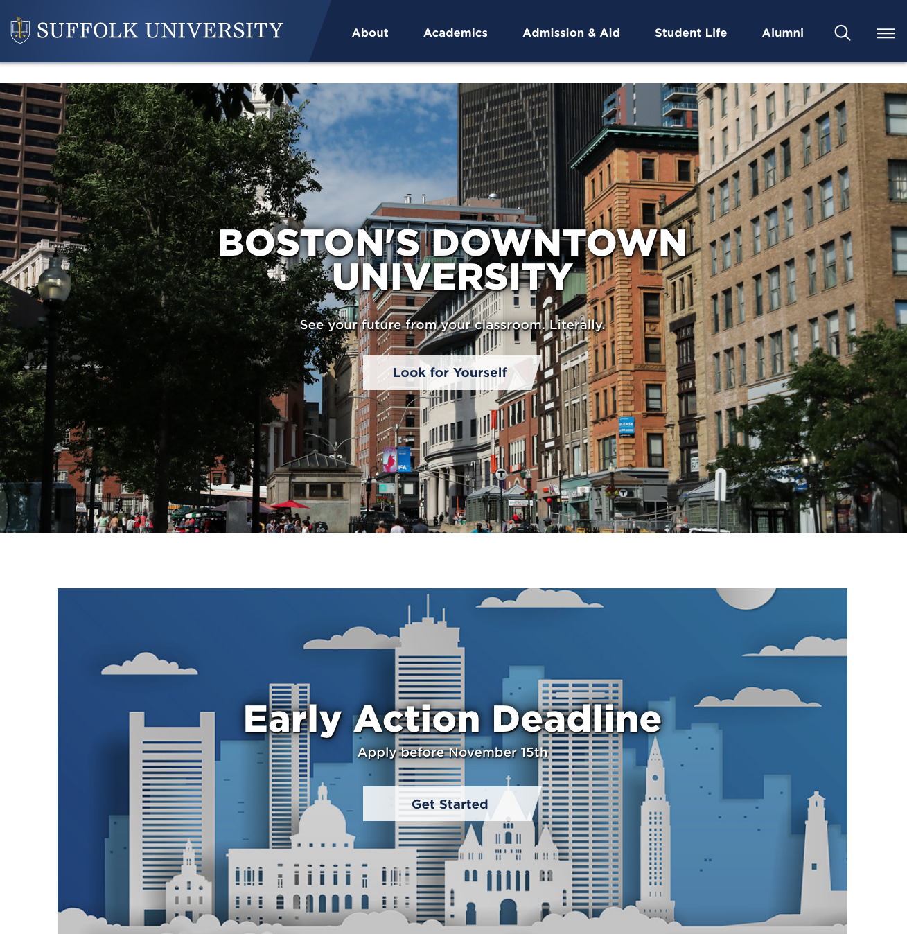 Suffolk University Website image