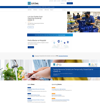 L.A. Care Health Plan Website image