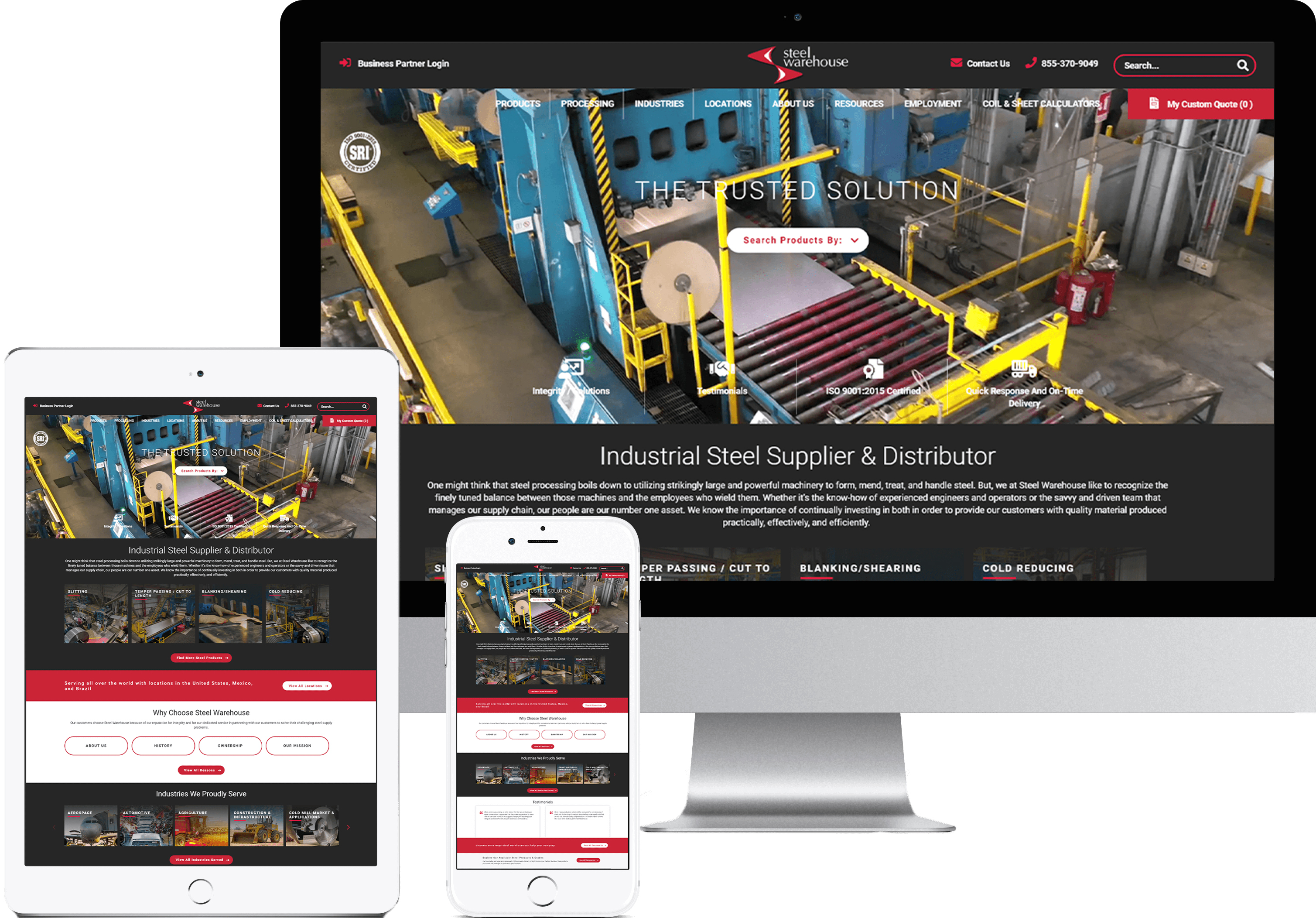 Steel Warehouse Website image