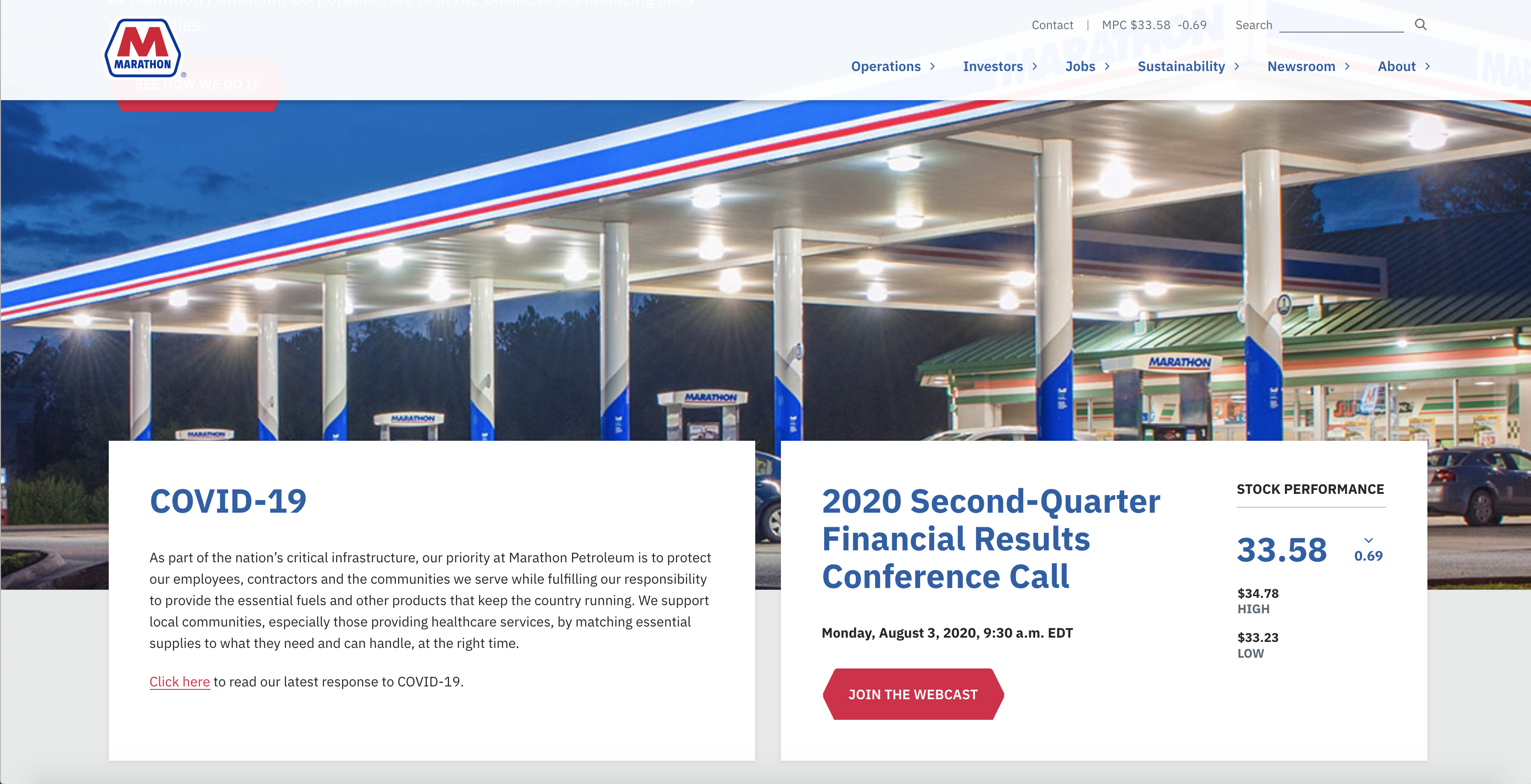 Marathon Petroleum Corporation Website image