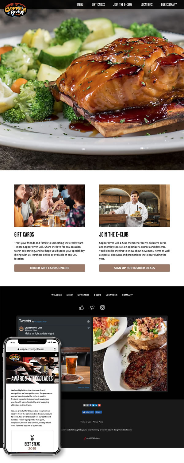 Copper River Grill Website image