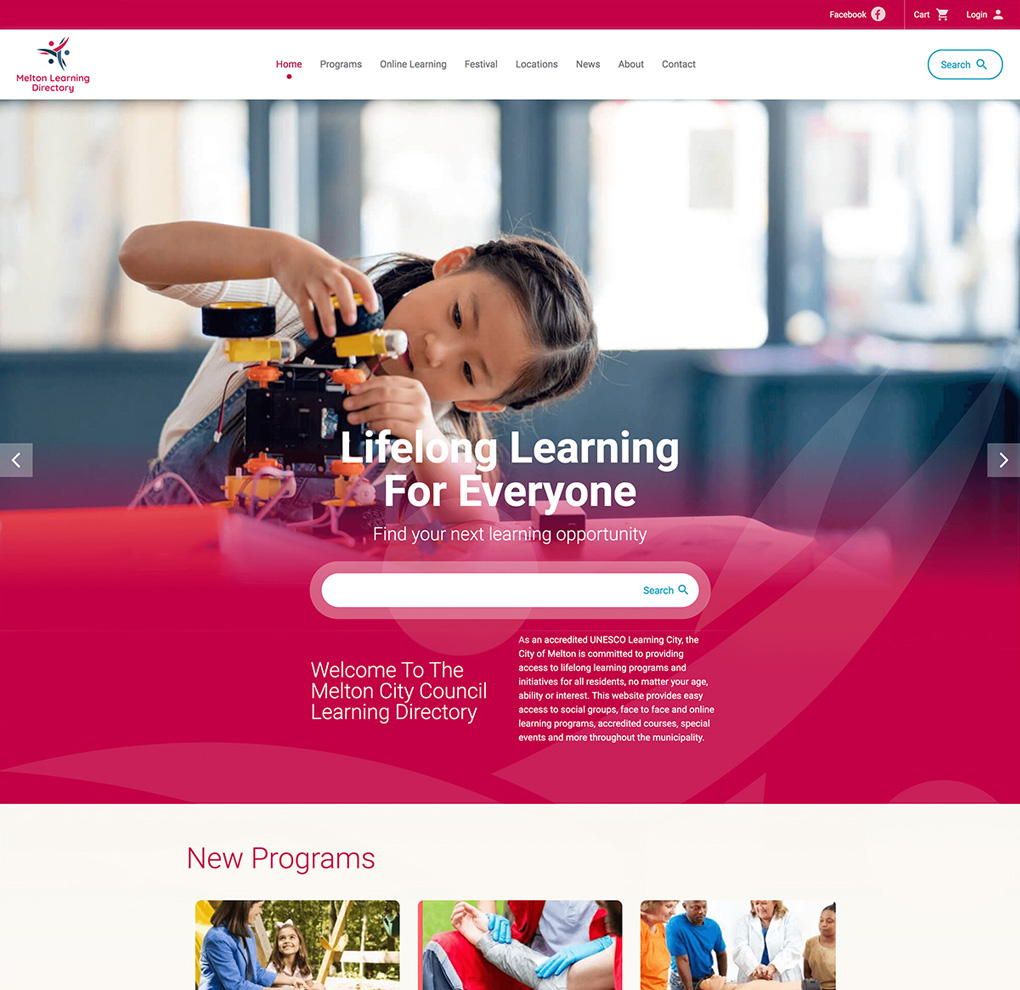 Melton Learning Directory Website image