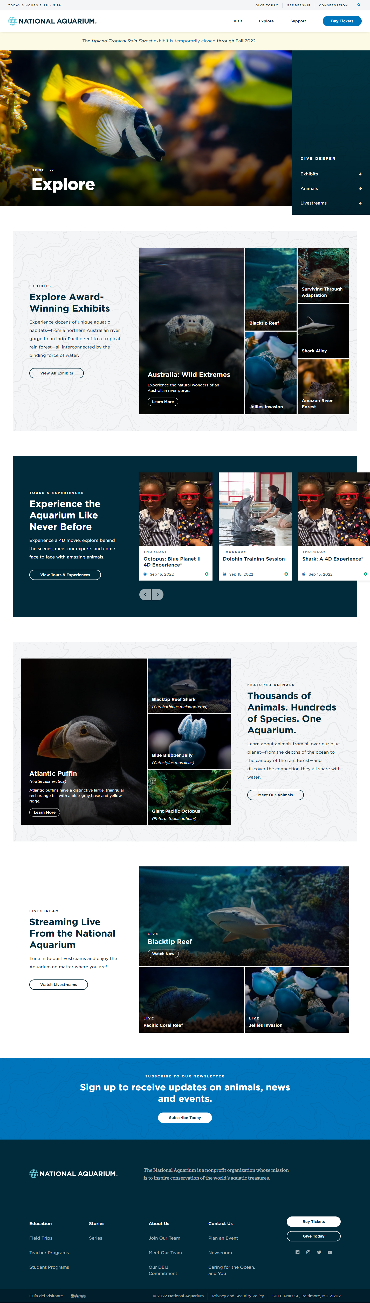 The National Aquarium Website image
