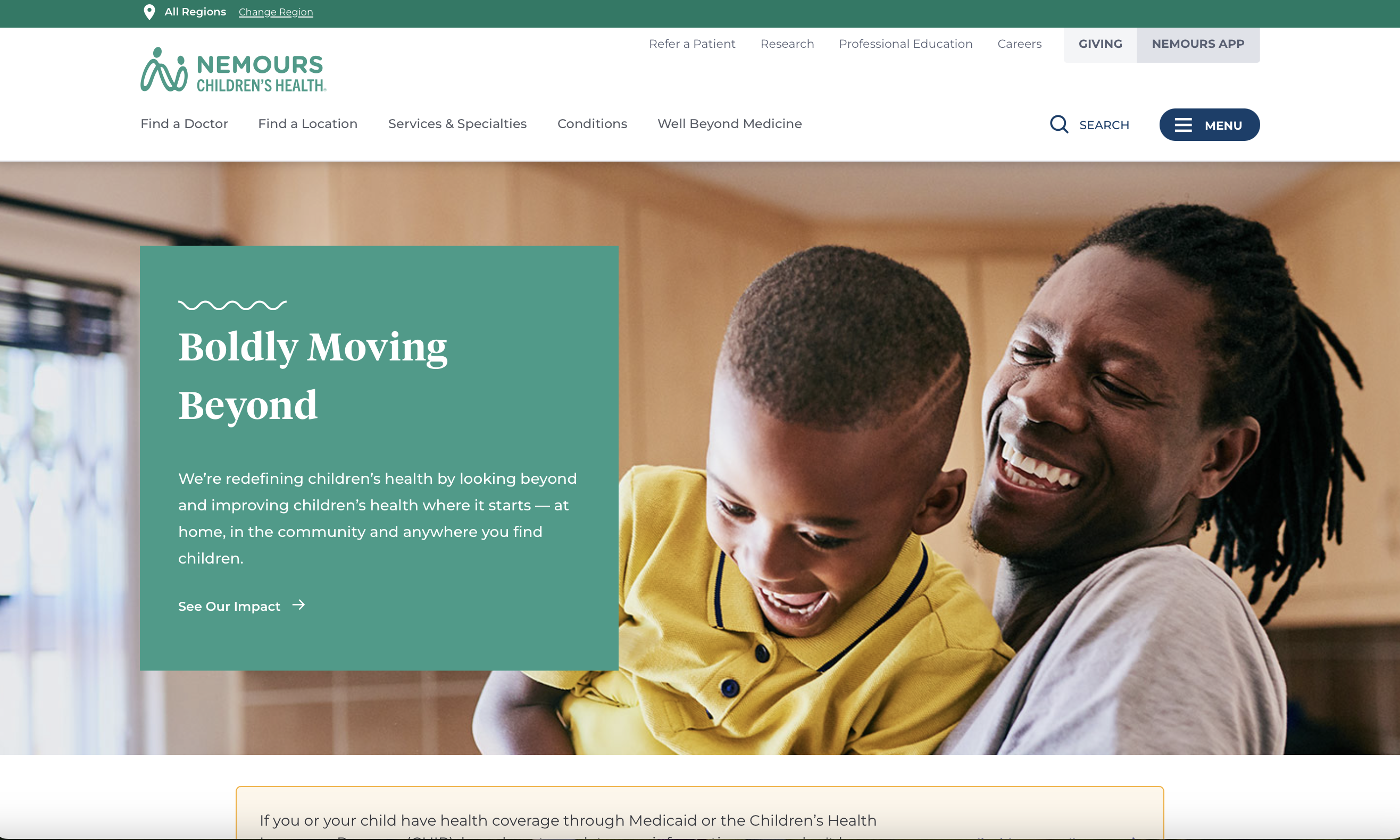 Nemours Children's Health Website Redesign