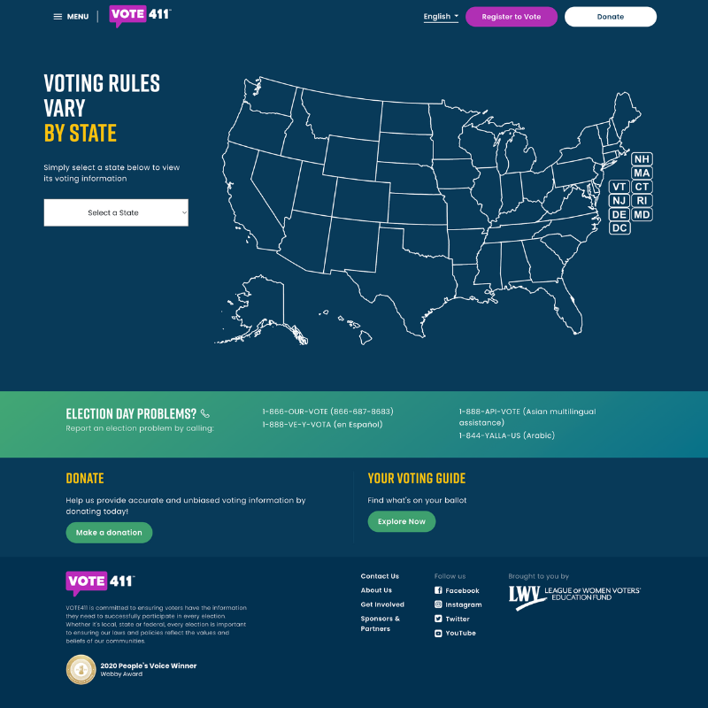 Website Redesign, Refreshed Branding, and Personalized Voting Portal for VOTE411 image