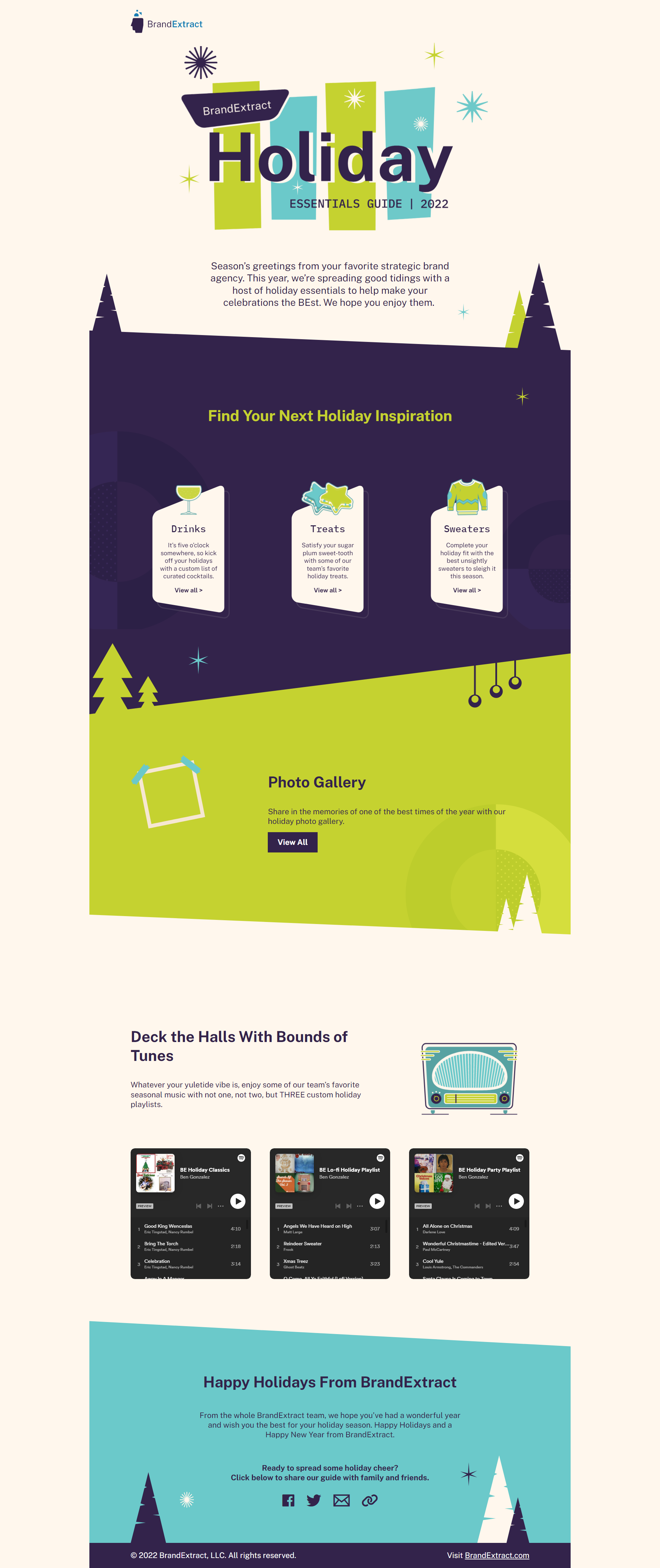 BrandExtract Holiday Card Microsite