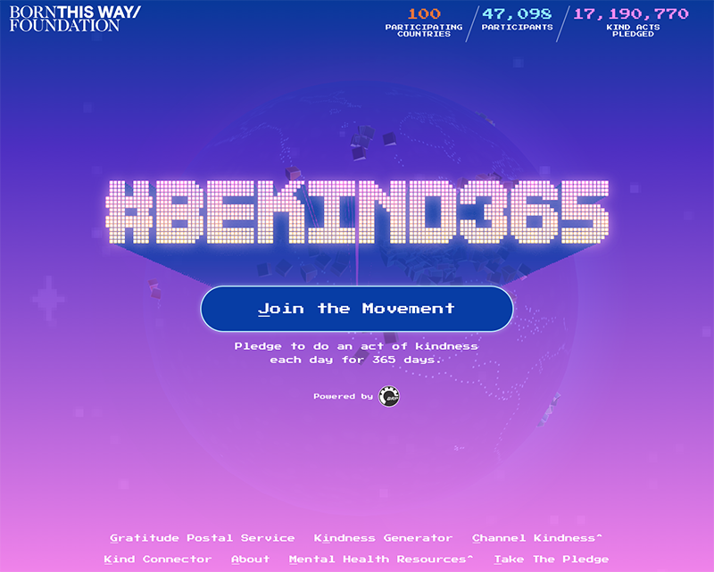 #BeKind365 Website image