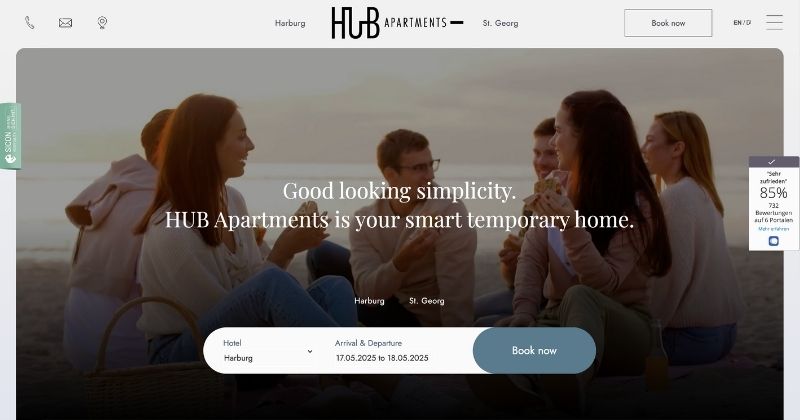 Website Relaunch HUB Apartments Hamburg image