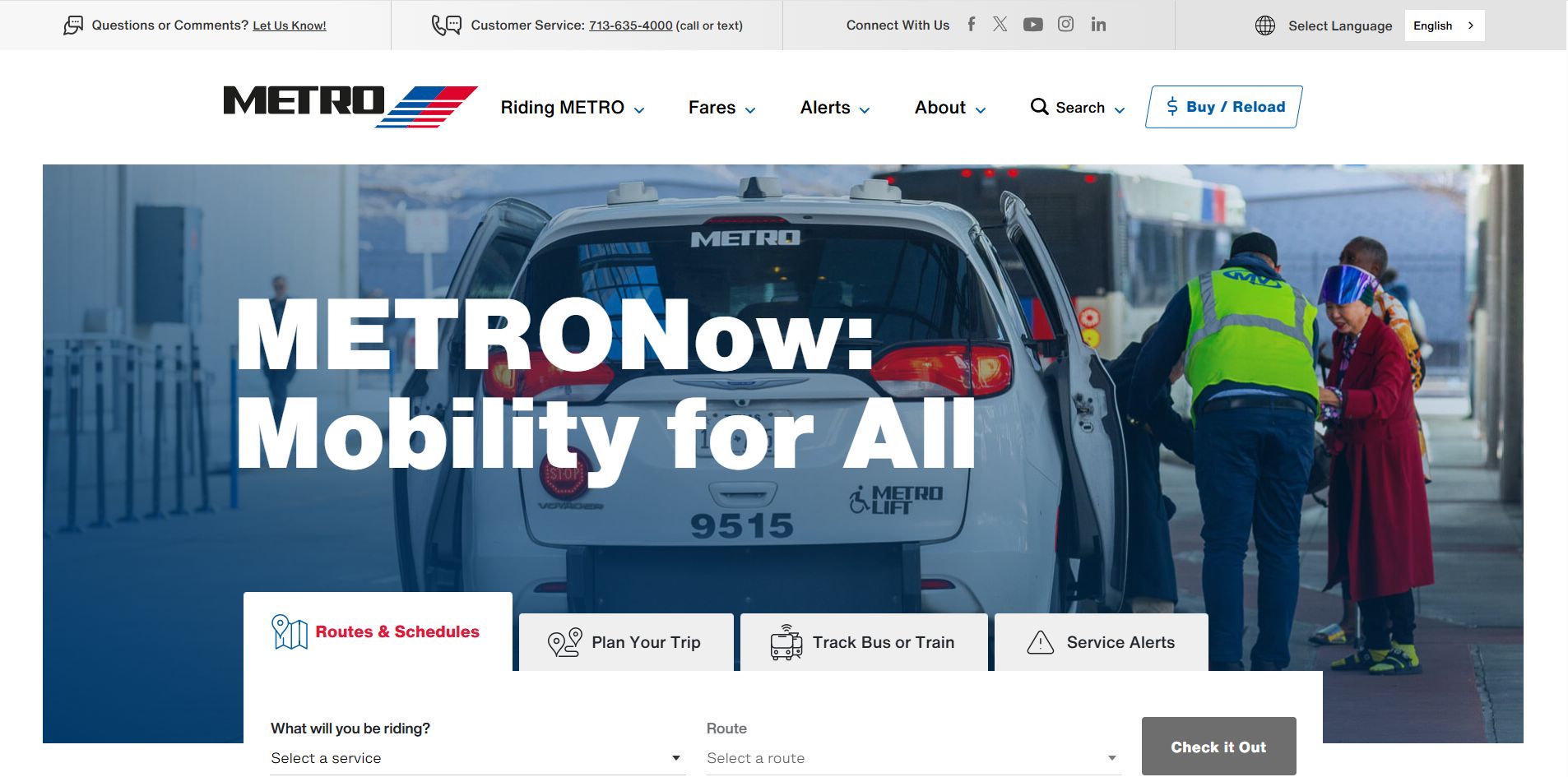 RideMETRO Website