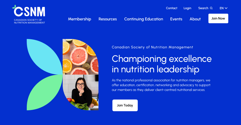 Canadian Society of Nutrition Management � Website 