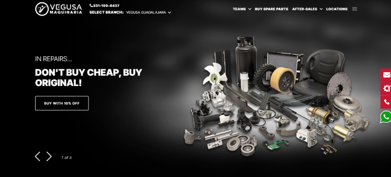 Vegusa Maquinaria Website: Industrial Machinery & Forklift Solutions in Mexico