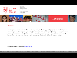 Chestnut Hill College Admissions Site image