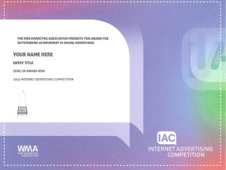 Internet Advertising Competition Certificate of Achievement Sample