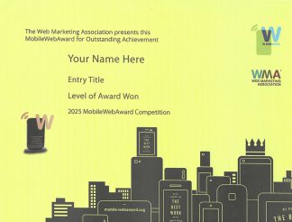 Sample MobileWebAwards Certificate of Achievement